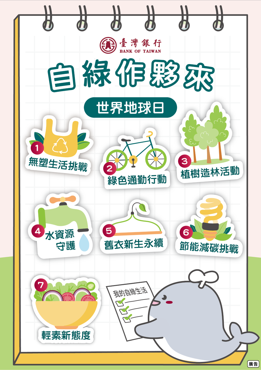 臺銀環保倡議 綠色永續一起來