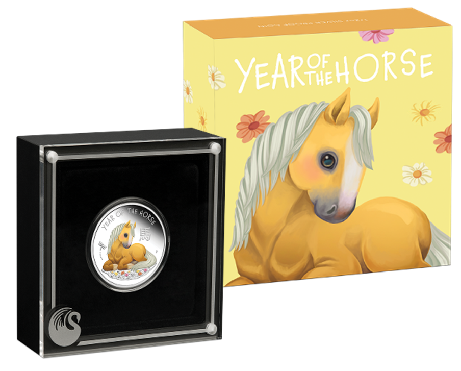 Baby馬１╱２英兩彩色精鑄銀幣 萌力全開！